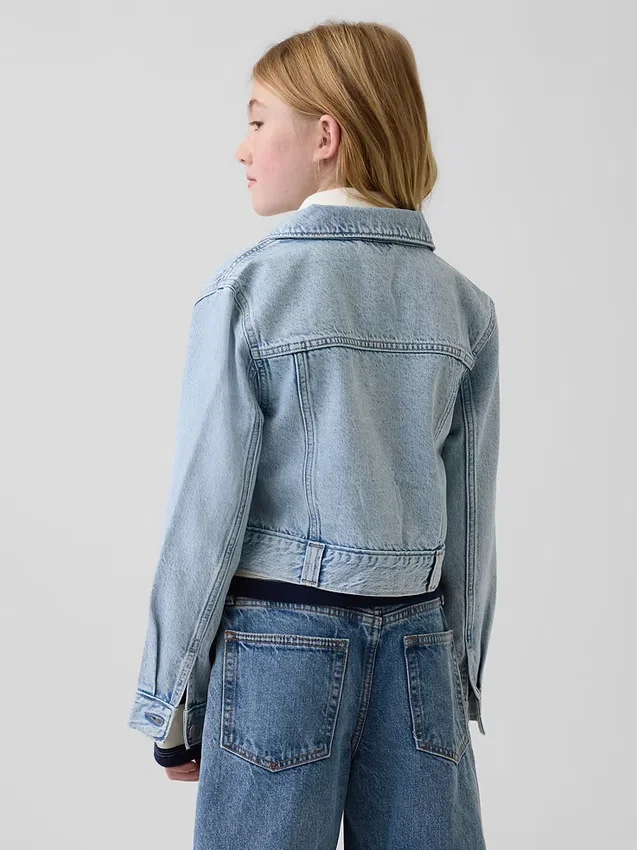 Çocuk Denim Kısa Ceket
