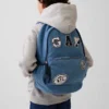 Çocuk Denim Logo Yama Sırt Çantası