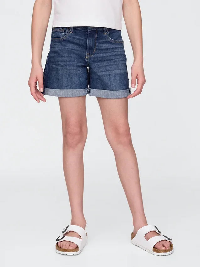 Çocuk Denim Midi Şortlar