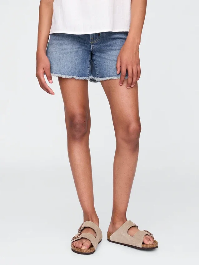 Çocuk Denim Midi Şortlar