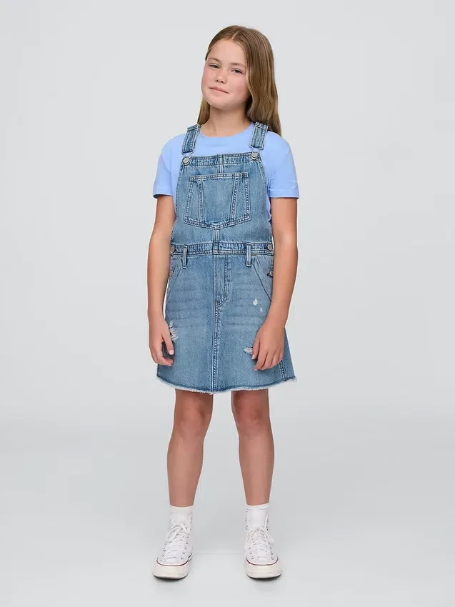 Çocuk Denim Önlük Elbise