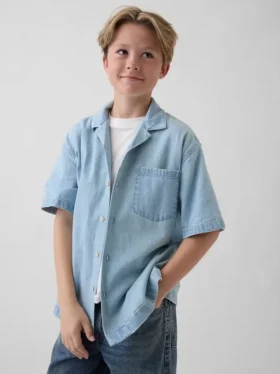 Çocuk Denim Rahat Gömlek