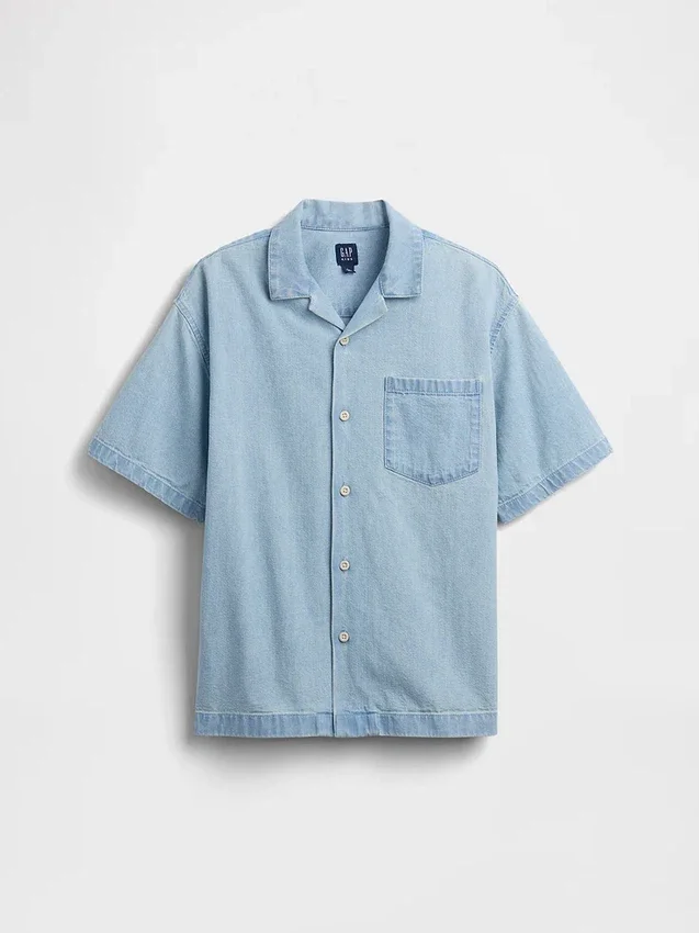 Çocuk Denim Rahat Gömlek