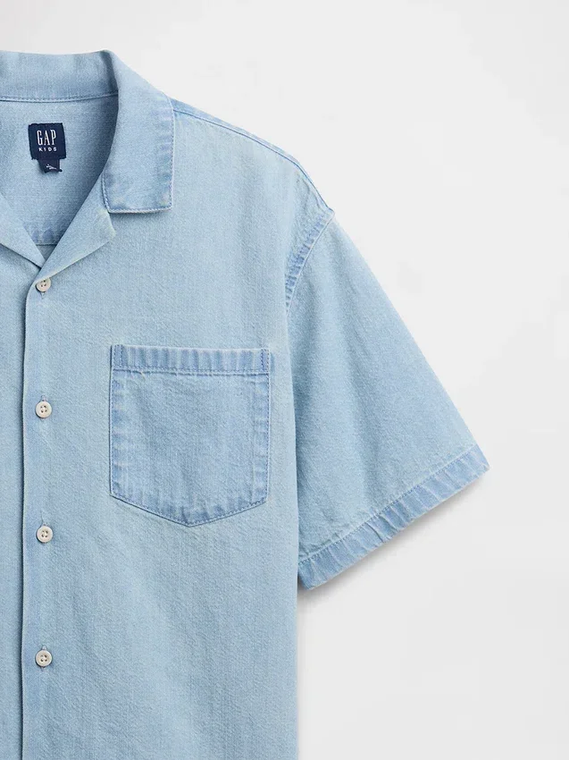 Çocuk Denim Rahat Gömlek