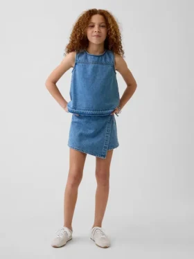 Çocuk Denim Sarma Etek-Şort