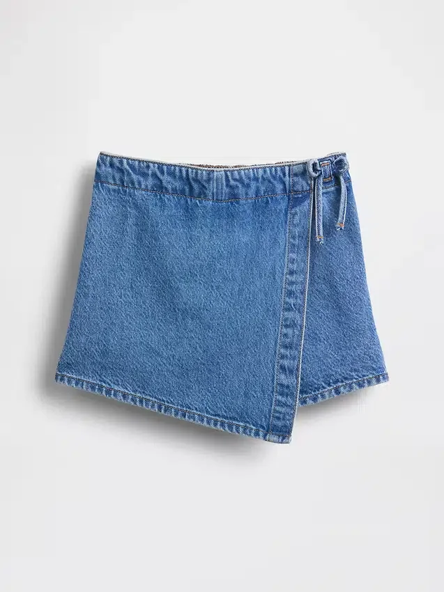 Çocuk Denim Sarma Etek-Şort