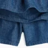 Çocuk Denim Smoklu Mini Etek-Şort
