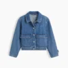 Çocuk Denim Yama Cepli Ceket