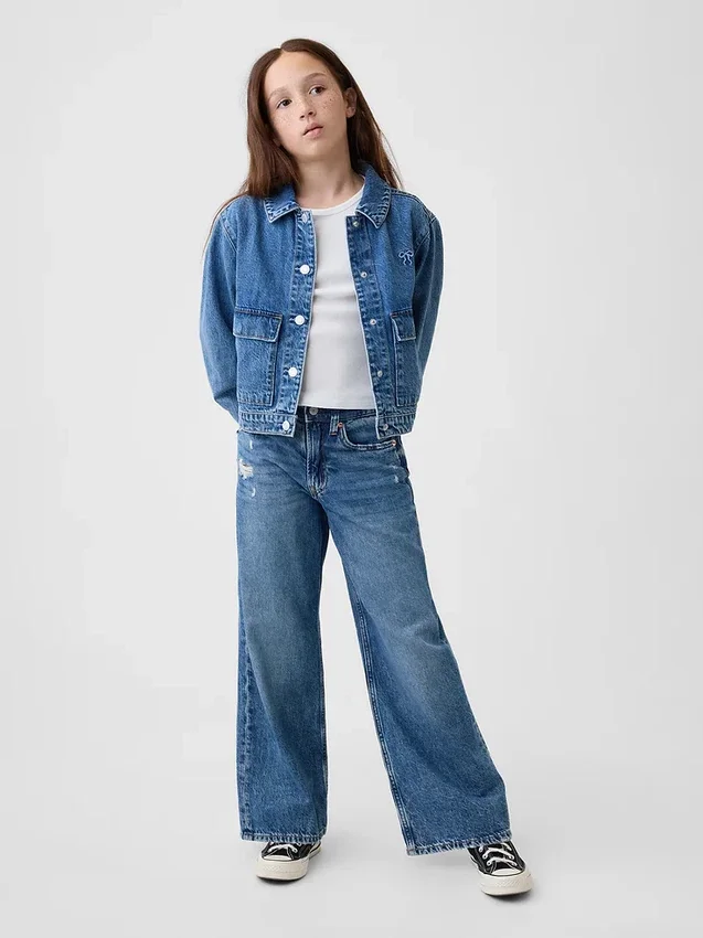 Çocuk Denim Yama Cepli Ceket