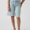 Çocuk Düşük Bel Uzun Kesim Denim Şortlar