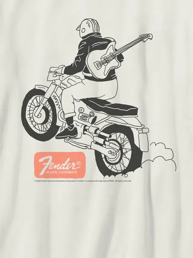 Çocuk Fender Moto Grafik Tişört