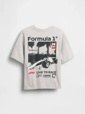 Çocuk Formula 1 Oversized Grafik Tişört