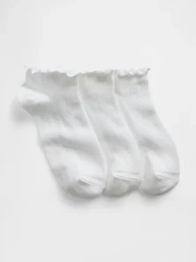 Çocuk Fırfırlı Ayak Bileği Çorapları (3'lü Paket)
