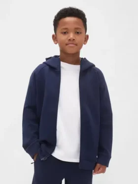 Çocuk GapFit Tech Hızlı Kuruyan Fermuarlı Kapüşonlu Sweatshirt