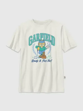 Çocuk Garfield Golf Desenli Tişört
