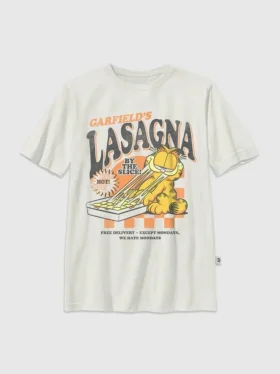 Çocuk Garfield Lazanya Desenli Tişört