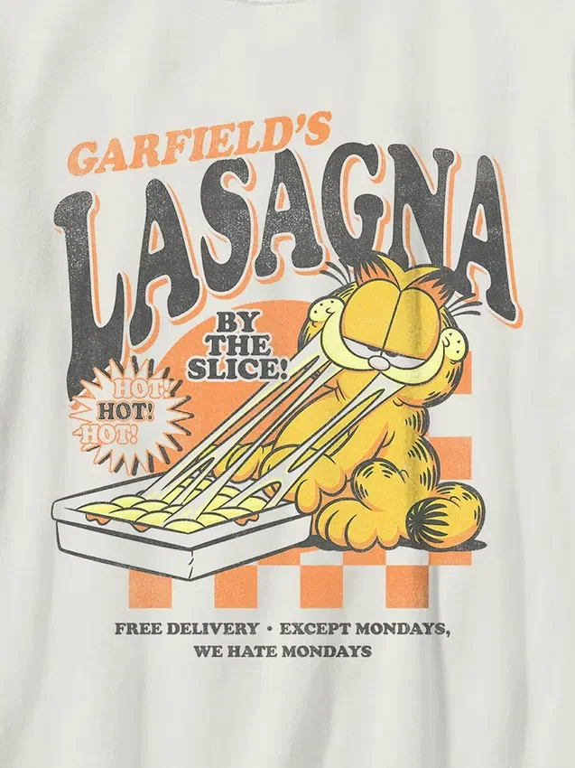 Çocuk Garfield Lazanya Desenli Tişört