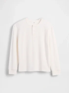 Çocuk Gevşek Kesim Henley Tişört