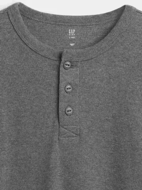 Çocuk Gevşek Kesim Henley Tişört