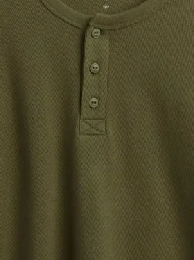 Çocuk Gevşek Kesim Henley Tişört
