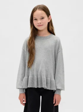 Çocuk Gevşek Peplum Kazak
