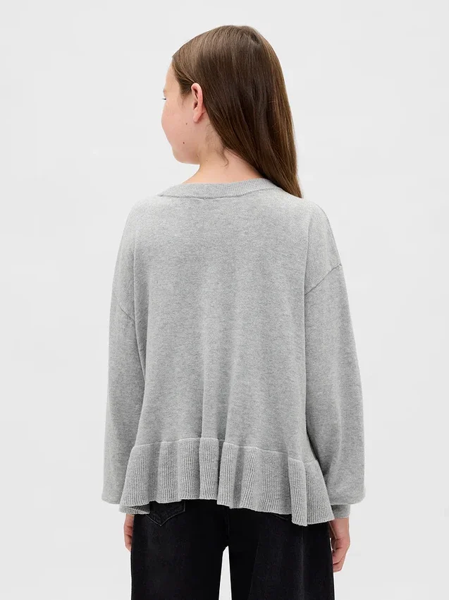 Çocuk Gevşek Peplum Kazak
