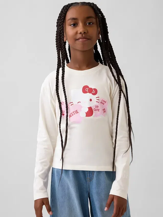 Çocuk Hello Kitty Oversized Grafik Tişört