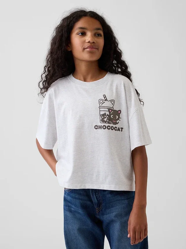Çocuk Hello Kitty Oversized Kutu Kesim Tişört