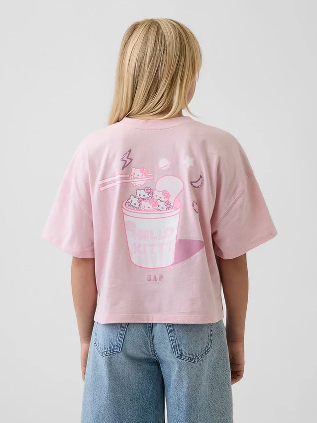Çocuk Hello Kitty Oversized Kutu Kesim Tişört