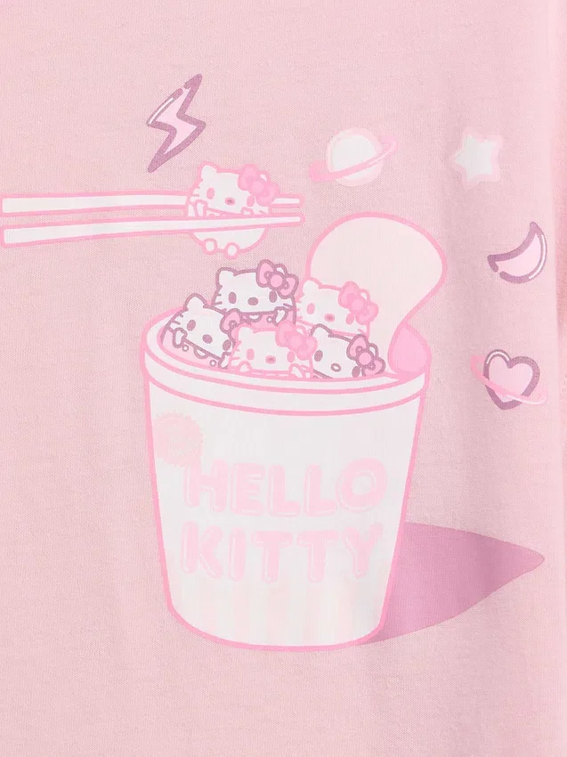 Çocuk Hello Kitty Oversized Kutu Kesim Tişört