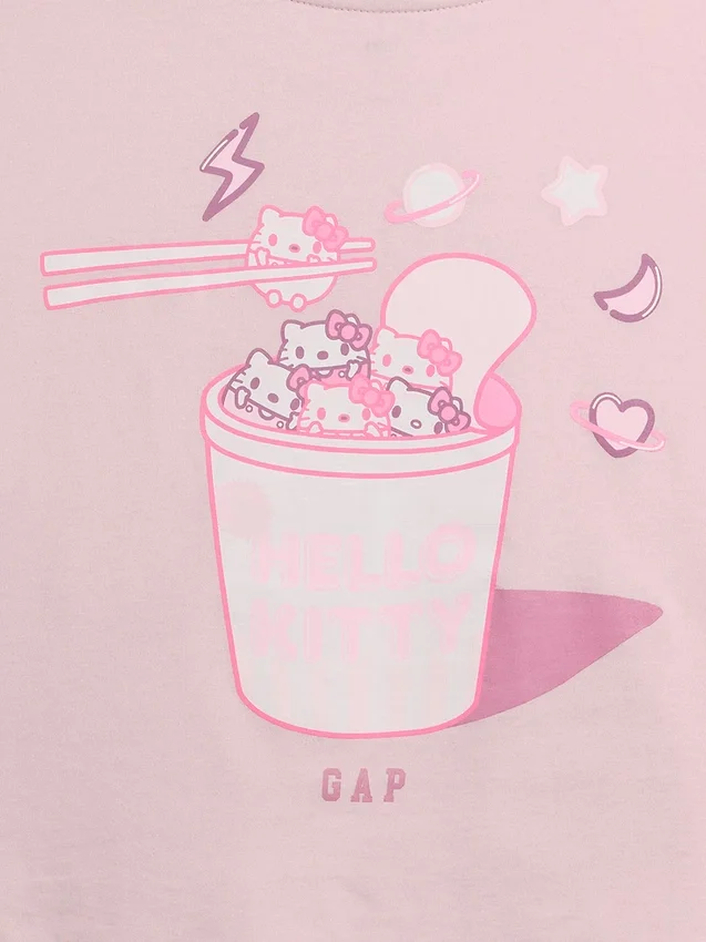 Çocuk Hello Kitty Oversized Kutu Kesim Tişört