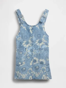 Çocuk Çiçek Desenli Denim Etek