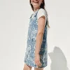 Çocuk Çiçek Desenli Denim Etek