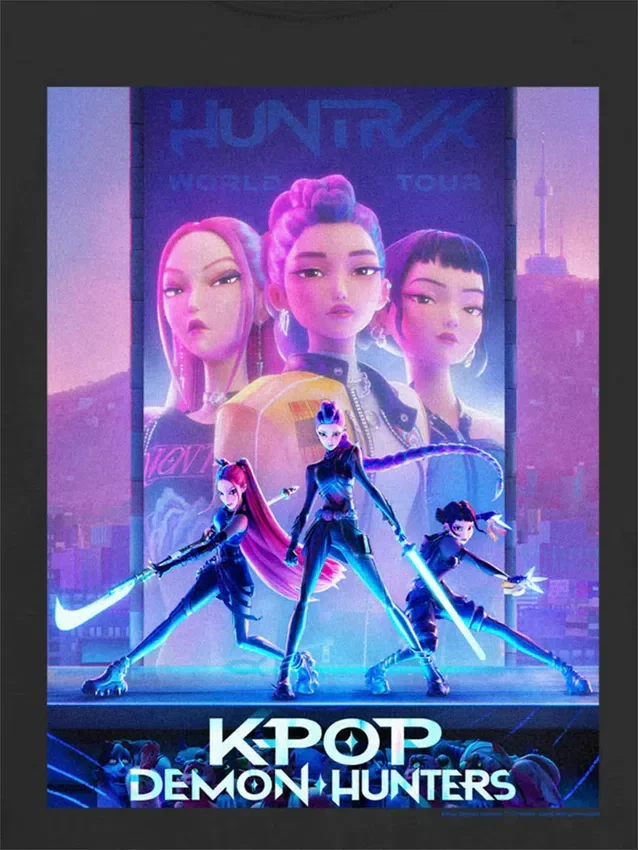 Çocuk K-Pop Demon Hunters Poster Desenli Tişört