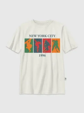 Çocuk Kış Sporları Vintage Grafik Tişört
