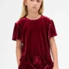 Çocuk Kadife Peplum Üst Giyim