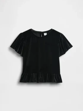 Çocuk Kadife Peplum Üst Giyim