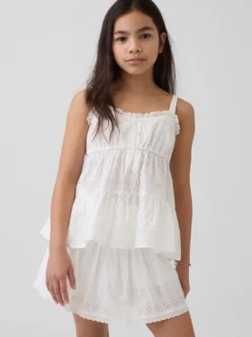 Çocuk Katlı Delikli Tank Top