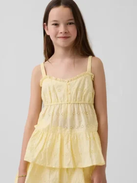 Çocuk Katlı Delikli Tank Top