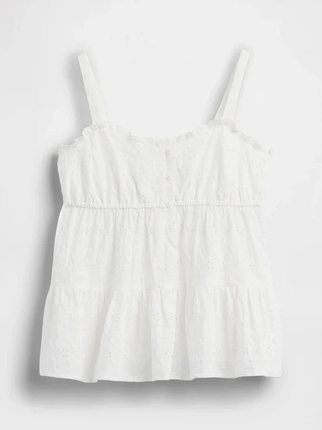 Çocuk Katlı Delikli Tank Top