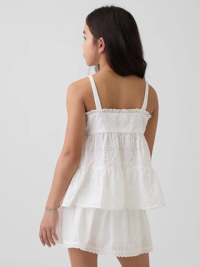 Çocuk Katlı Delikli Tank Top
