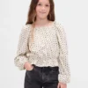 Çocuk Kırışık Peplum Üst Giyim