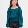 Çocuk Kırışık Peplum Üst Giyim