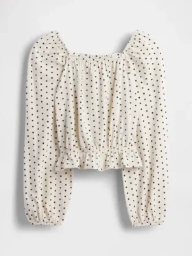 Çocuk Kırışık Peplum Üst Giyim