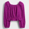 Çocuk Kırışık Peplum Üst Giyim
