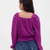 Çocuk Kırışık Peplum Üst Giyim