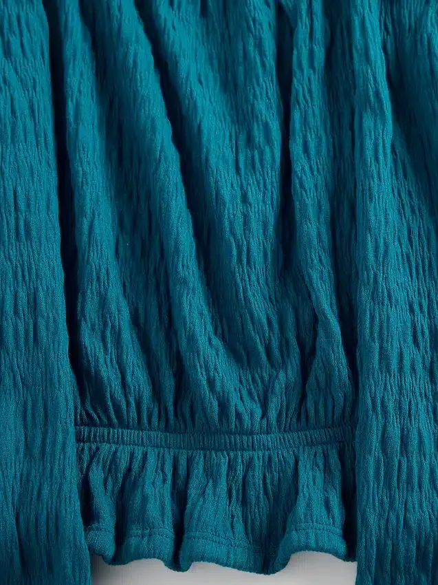 Çocuk Kırışık Peplum Üst Giyim