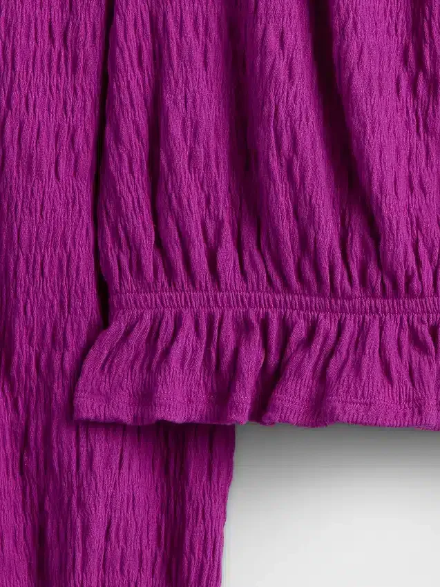 Çocuk Kırışık Peplum Üst Giyim