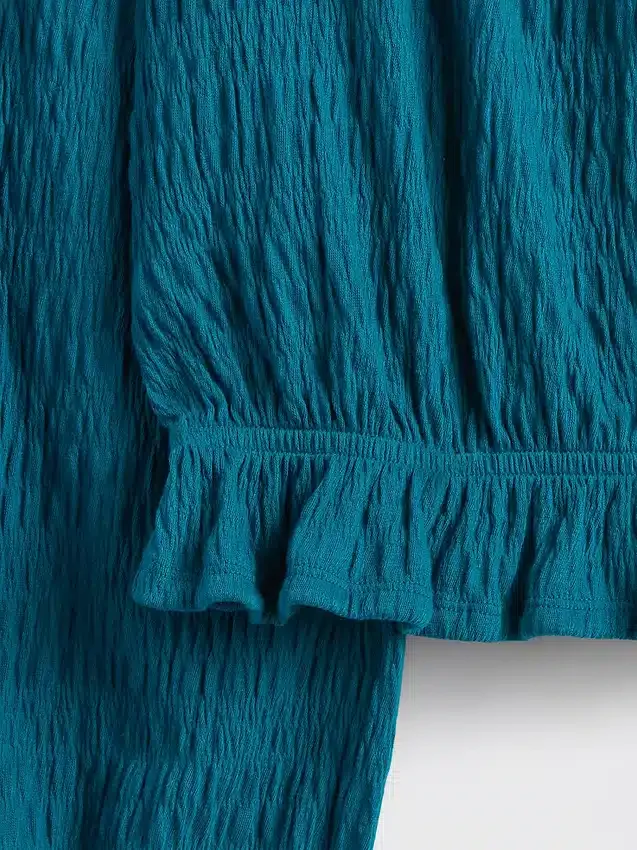 Çocuk Kırışık Peplum Üst Giyim