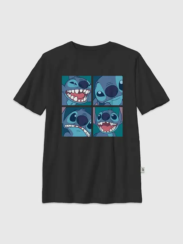 Çocuk Lilo ve Stitch Box Up Desenli Tişört